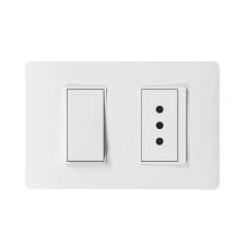 Interruptor 9/12 + Enchufe 10A LUZICA Blanco PU1214