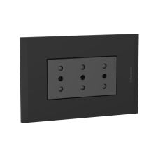 Enchufe Triple 2P+T 10A Nobile Negro AF2113E3ANG