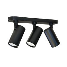 Foco Sobrepuesto Triple Base Rectangular 3xGU10 Negro VTEC
