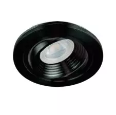 Foco Embutido Circular Retraido Basculante GU-10 Aluminio Ø90mm IP20 Negro VTEC