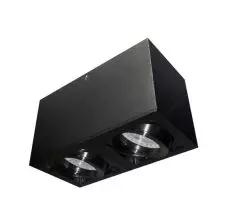 Foco Sobrepuesto Doble Dirigible Cuadrado GU-10 Negro IP20 OX.13B VTEC