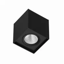 Foco LED Cuadrado Sobrepuesto 10W 3000K Negro IP20 VTEC
