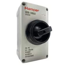 Interruptor Seccionador Corriente Continua 2P 25A 1000VDC Caja Sobrepuesta IP66 HAMPER