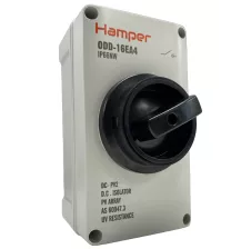 Interruptor Seccionador Corriente Continua 4P 32A 1000VDC Caja Sobrepuesta IP66 HAMPER