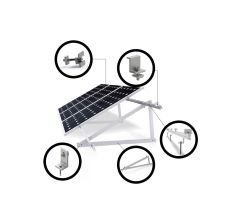Kit Estructura Inclinado Fijo 25° para 4 Paneles Solares BLACKSUN
