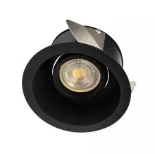 Foco Embutido Circular Optica Profunda Basculante GU-10 Aluminio Ø100mm IP20 Negro VTEC