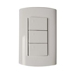 Interruptor Triple 9/32 10A Modus Style Color Blanco Ref.Bticino AE2300EB