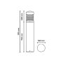 Foco Faro 100W E-27 Bollard IP54 160x995mm Negro VTEC