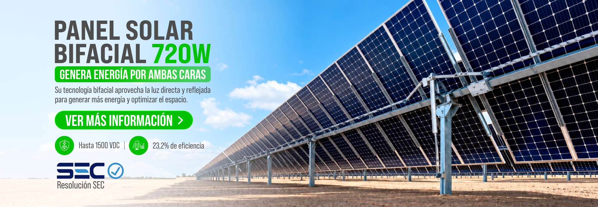 Panel Solar Bifacial 720W - Vitel