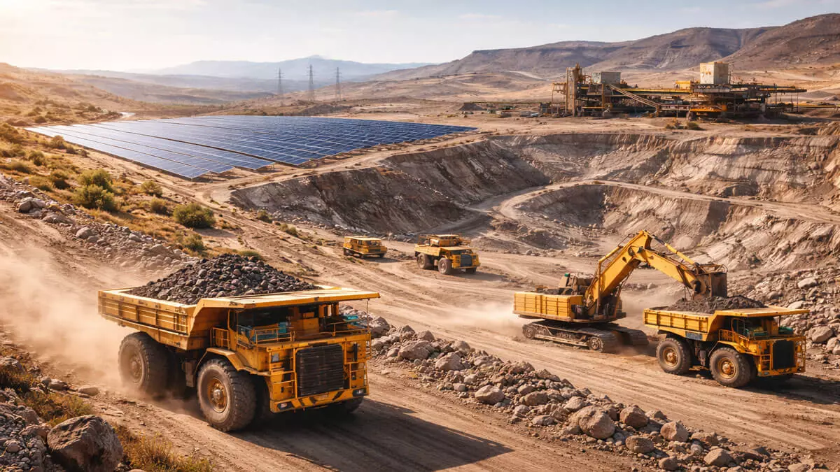 Operación minera en Chile que integra energía solar y eólica como parte de su estrategia de sostenibilidad