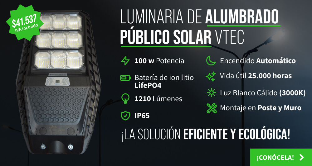 ¡Nuevo Cargador IaLuminaria Alumbrado Público Solar 100w 3000K Luz Cálidanteligente de Auto Viaris UNI de Orbis!